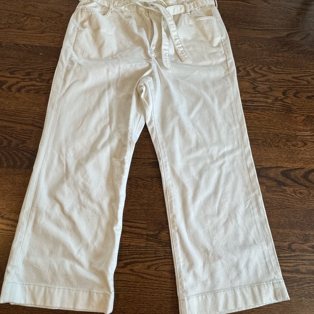 J. Crew Cream Wide Leg Jeans